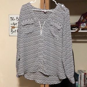 Black and White Chevron Blouse